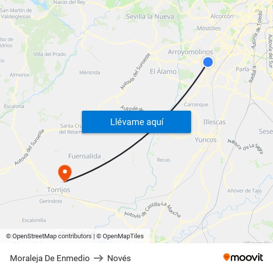 Moraleja De Enmedio to Novés map