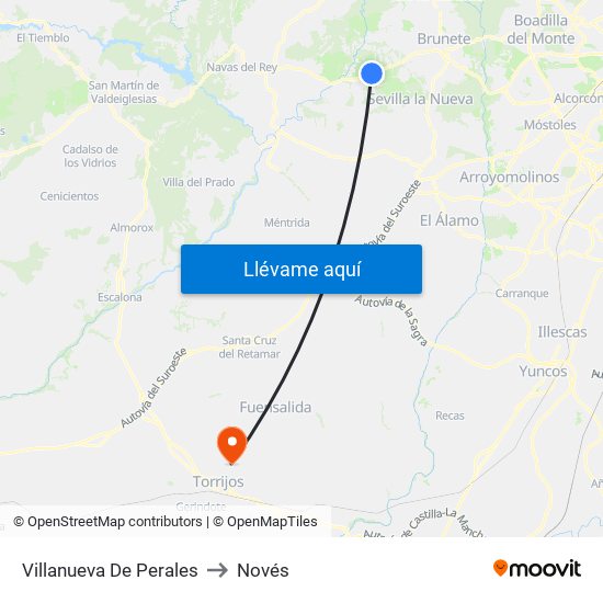 Villanueva De Perales to Novés map