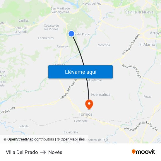 Villa Del Prado to Novés map