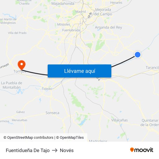 Fuentidueña De Tajo to Novés map