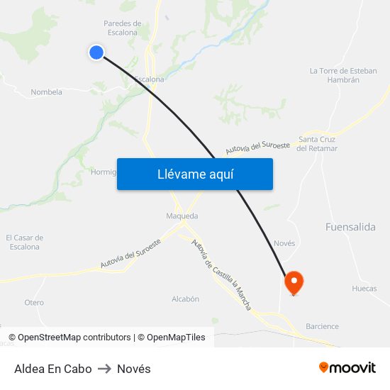 Aldea En Cabo to Novés map