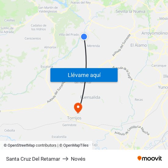 Santa Cruz Del Retamar to Novés map