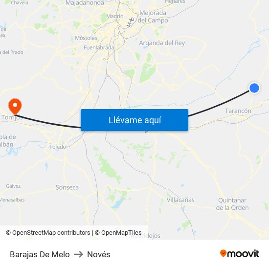 Barajas De Melo to Novés map