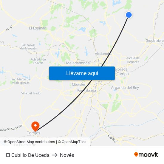 El Cubillo De Uceda to Novés map