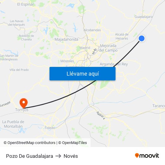 Pozo De Guadalajara to Novés map