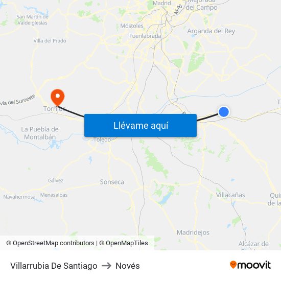 Villarrubia De Santiago to Novés map