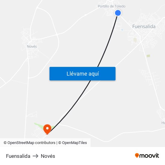 Fuensalida to Novés map