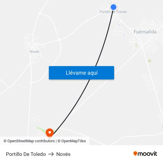 Portillo De Toledo to Novés map