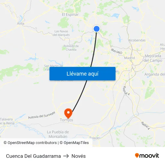 Cuenca Del Guadarrama to Novés map