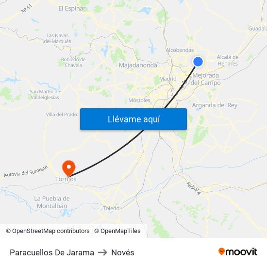 Paracuellos De Jarama to Novés map