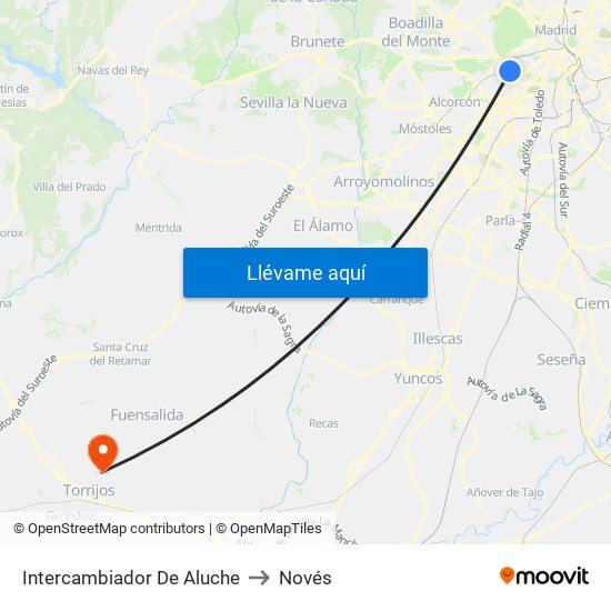 Intercambiador De Aluche to Novés map