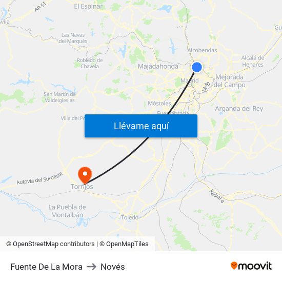 Fuente De La Mora to Novés map