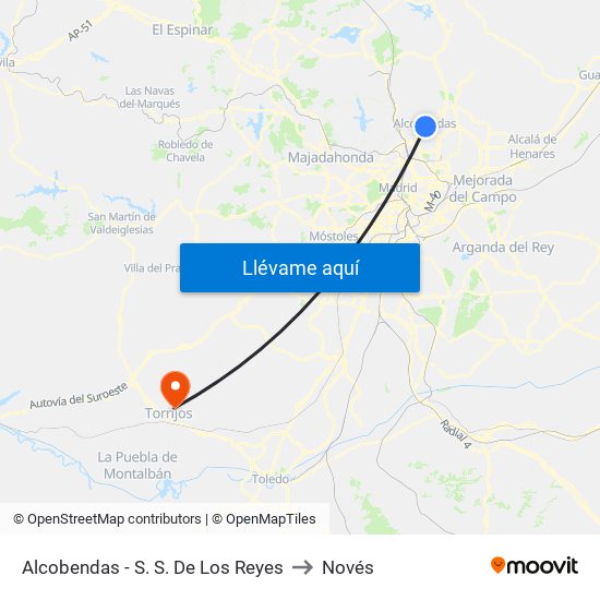 Alcobendas - S. S. De Los Reyes to Novés map