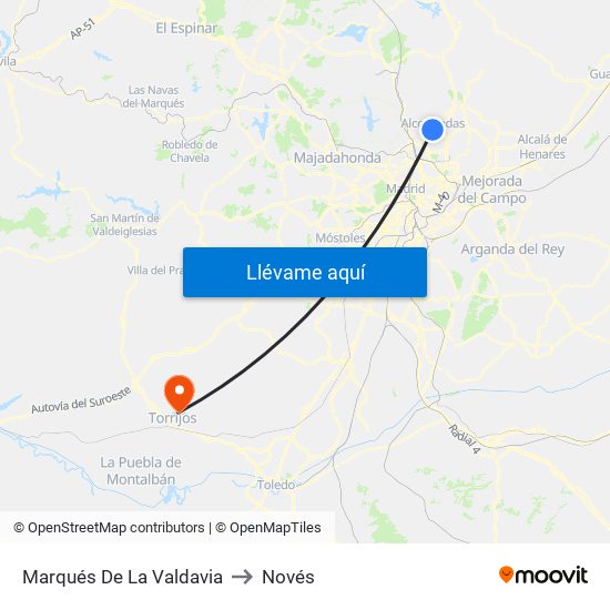 Marqués De La Valdavia to Novés map
