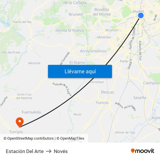 Estación Del Arte to Novés map