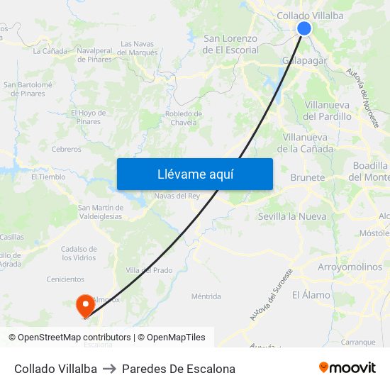 Collado Villalba to Paredes De Escalona map