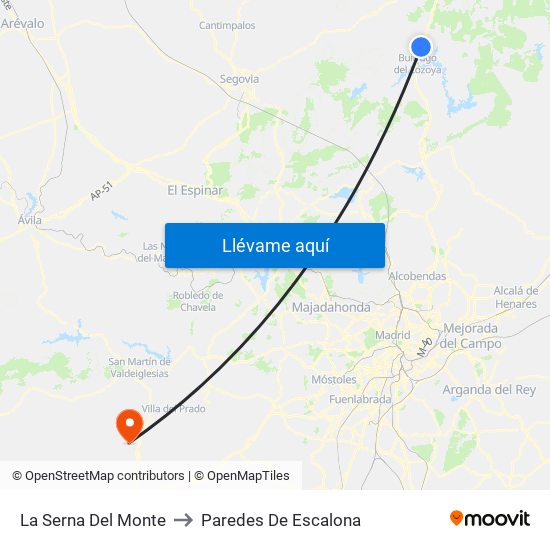 La Serna Del Monte to Paredes De Escalona map