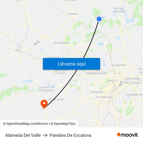 Alameda Del Valle to Paredes De Escalona map