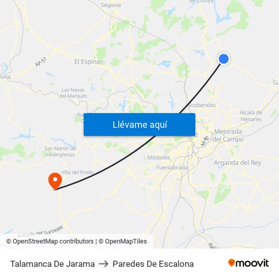 Talamanca De Jarama to Paredes De Escalona map