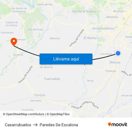 Casarrubuelos to Paredes De Escalona map