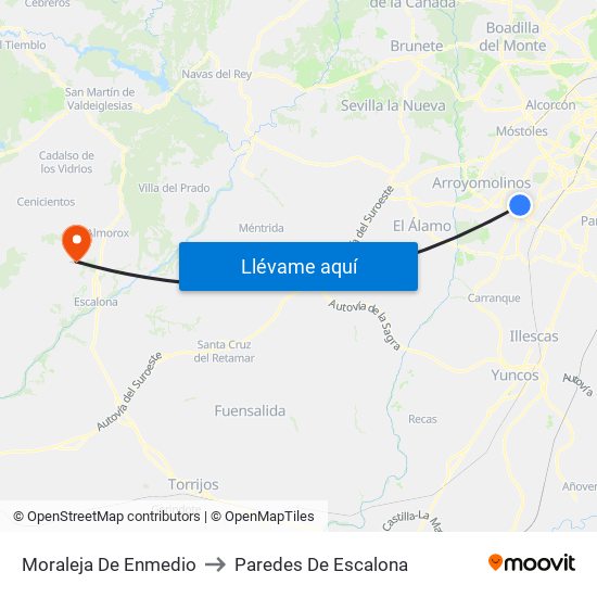 Moraleja De Enmedio to Paredes De Escalona map