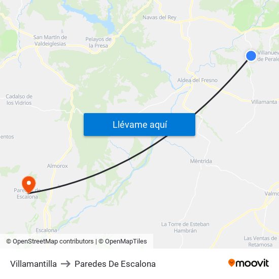 Villamantilla to Paredes De Escalona map
