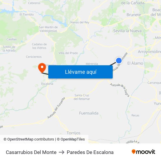 Casarrubios Del Monte to Paredes De Escalona map