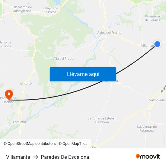 Villamanta to Paredes De Escalona map