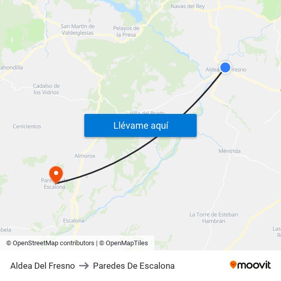 Aldea Del Fresno to Paredes De Escalona map