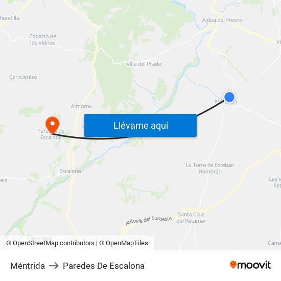 Méntrida to Paredes De Escalona map
