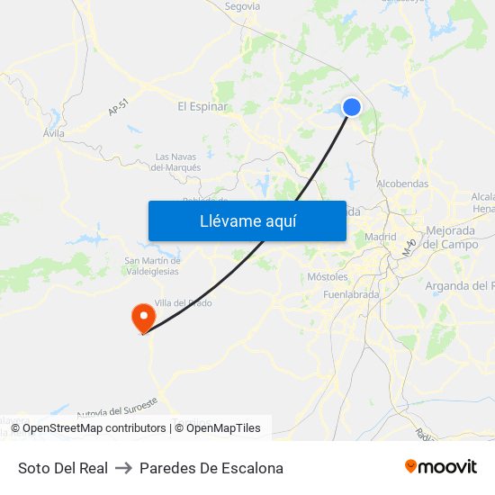 Soto Del Real to Paredes De Escalona map