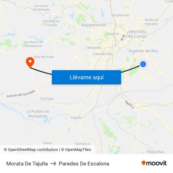 Morata De Tajuña to Paredes De Escalona map