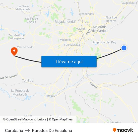 Carabaña to Paredes De Escalona map