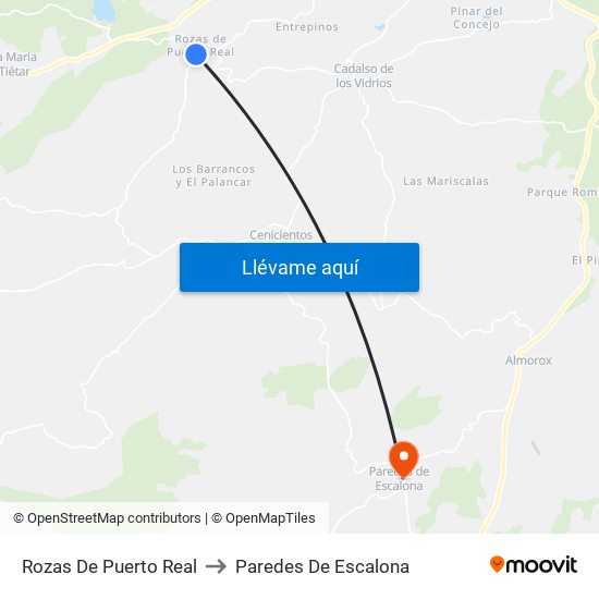 Rozas De Puerto Real to Paredes De Escalona map