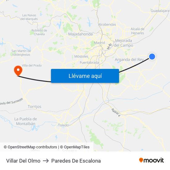 Villar Del Olmo to Paredes De Escalona map
