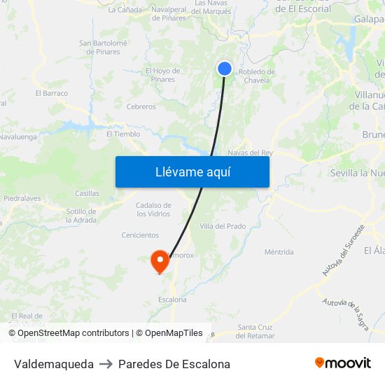 Valdemaqueda to Paredes De Escalona map