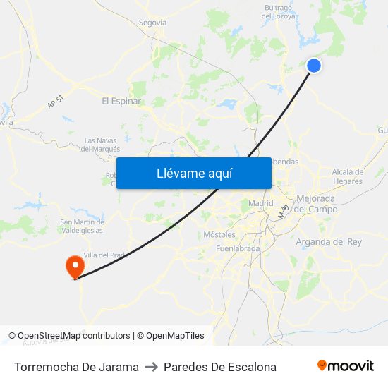 Torremocha De Jarama to Paredes De Escalona map