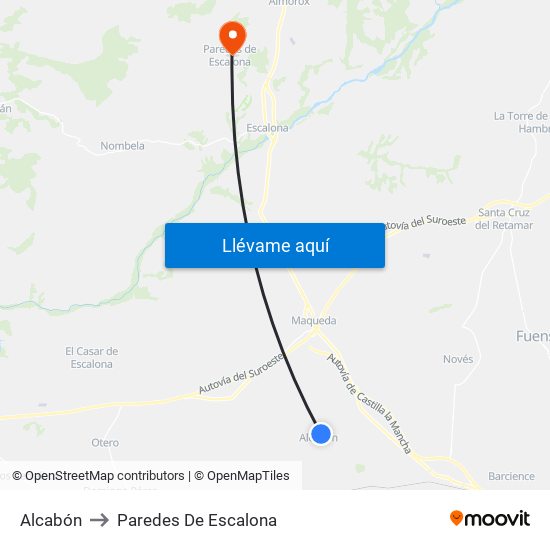 Alcabón to Paredes De Escalona map