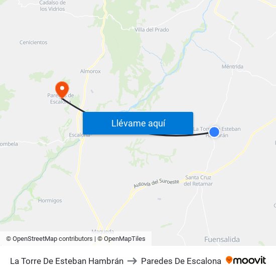 La Torre De Esteban Hambrán to Paredes De Escalona map
