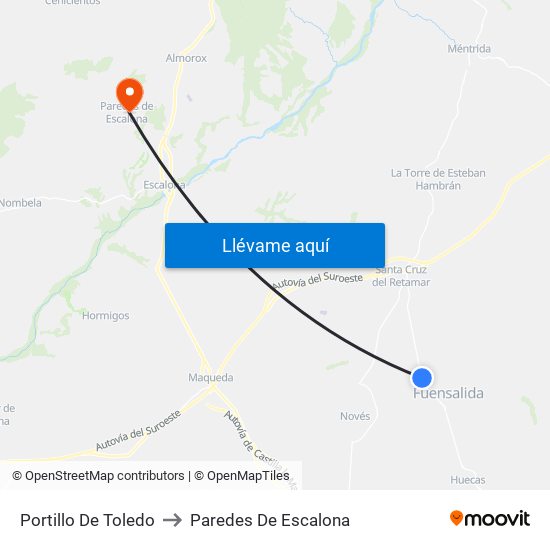 Portillo De Toledo to Paredes De Escalona map