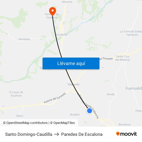 Santo Domingo-Caudilla to Paredes De Escalona map