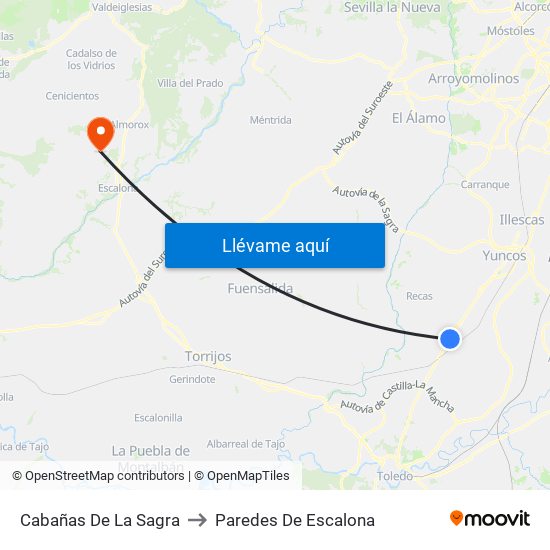 Cabañas De La Sagra to Paredes De Escalona map