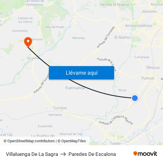 Villaluenga De La Sagra to Paredes De Escalona map