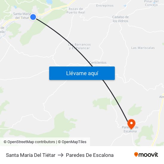Santa María Del Tiétar to Paredes De Escalona map