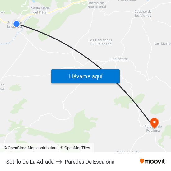 Sotillo De La Adrada to Paredes De Escalona map