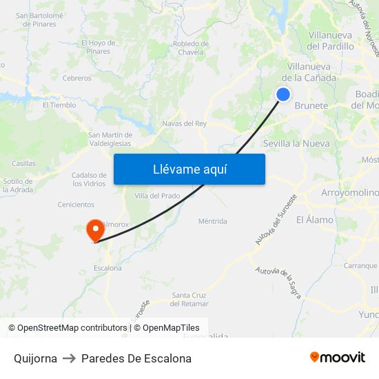 Quijorna to Paredes De Escalona map