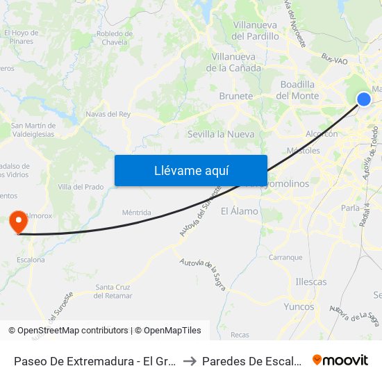 Paseo De Extremadura - El Greco to Paredes De Escalona map