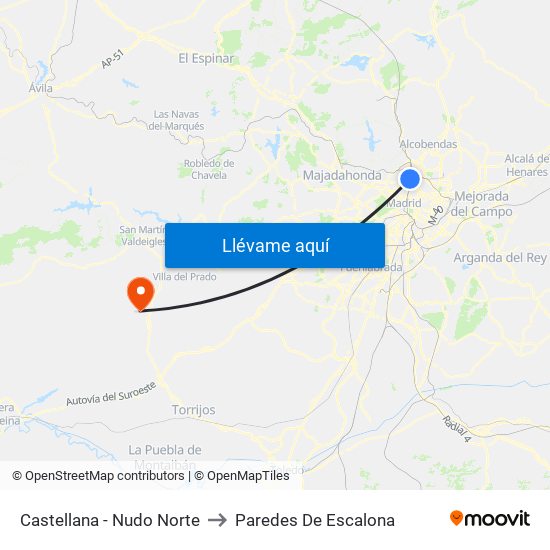 Castellana - Nudo Norte to Paredes De Escalona map
