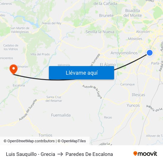 Luis Sauquillo - Grecia to Paredes De Escalona map