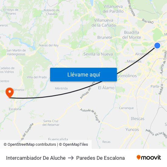 Intercambiador De Aluche to Paredes De Escalona map